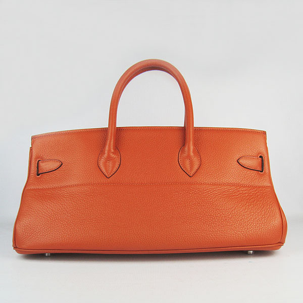 Hermes Birkin 42cm Togo Leather Bag 6109 Orange silver padlock